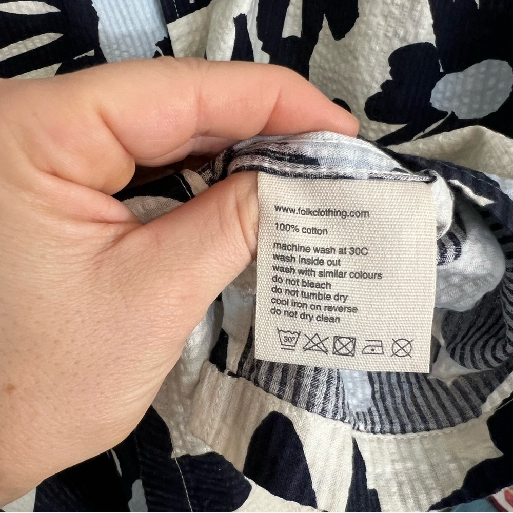 Folk Clothing Men’s retro floral cotton button down camp shirt vacation resort M - Picture 8 of 12